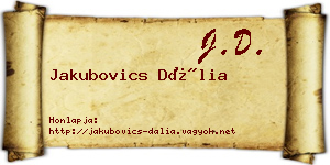 Jakubovics Dália névjegykártya
